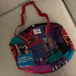 Ethical Handmade colorful tribal small duffle bag